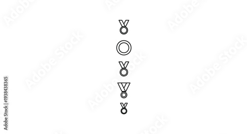 Simple black and white diagram of astrological symbols arranged vertically