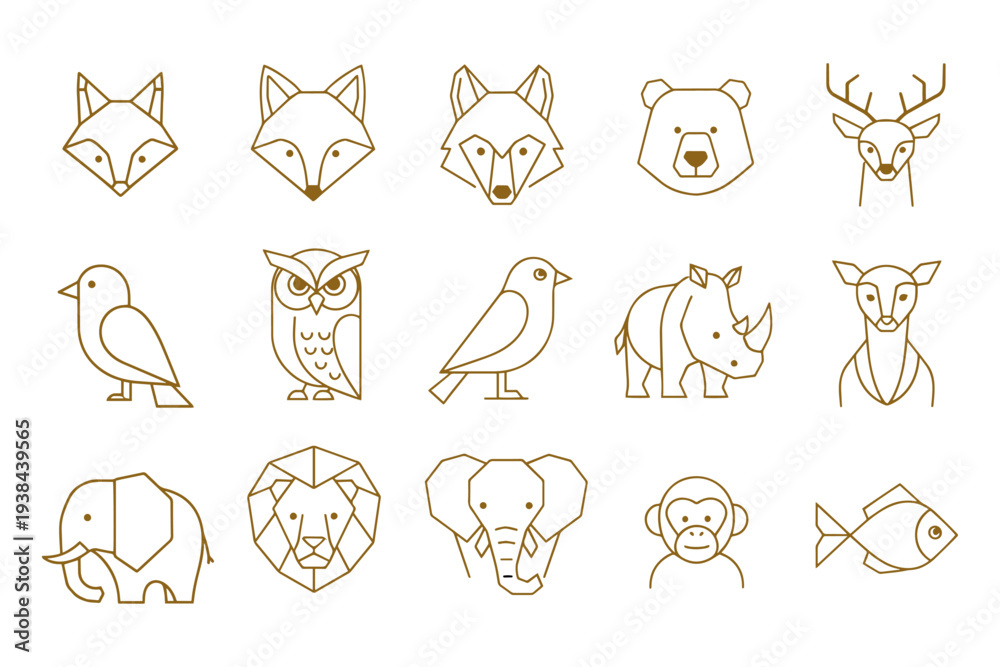 Fototapeta premium animal icons set