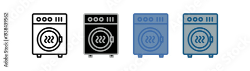 
dryer machine icon set multiple style collection with dryer machine design