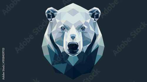 Geometric polar bear head graphic against dark background