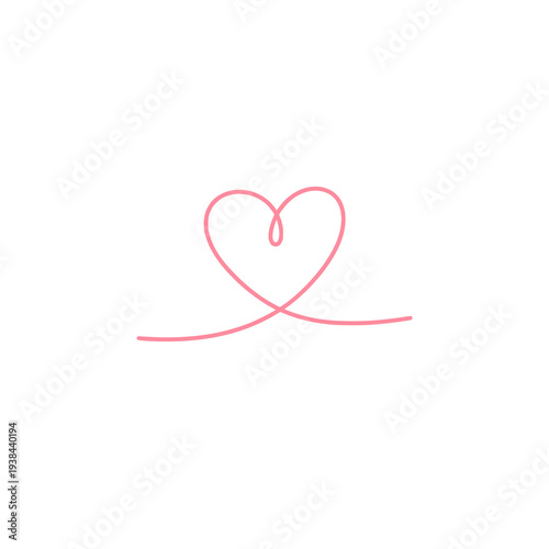 Pink heart line