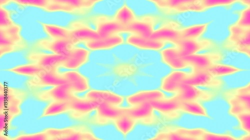 Abstract Kaleidoscope Pattern with Vibrant Pink and Blue Hues.