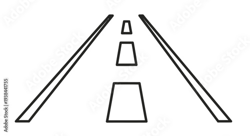 Simple line drawing of a road with a central dividing marker