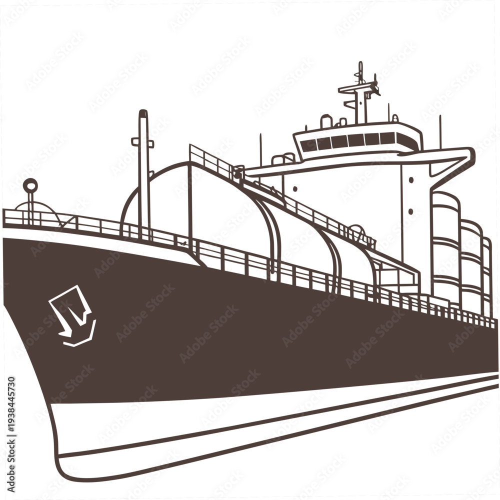 Obraz premium A large cargo ship sailing on a calm sea with a city skyline in the background Vector