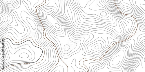 Seamless space white and black location wave outline topography map diagram. paper counter map.Abstract topographic contours map background.Pattern of contour lines. Abstract vector illustration.