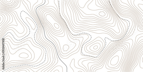 Seamless space white and black location wave outline topography map diagram. paper counter map.Abstract topographic contours map background.Pattern of contour lines. Abstract vector illustration.