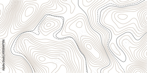 Seamless space white and black location wave outline topography map diagram. paper counter map.Abstract topographic contours map background.Pattern of contour lines. Abstract vector illustration.