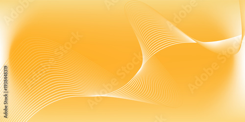 Solid yellow orange gradient simple tone color background. White flowing lines design