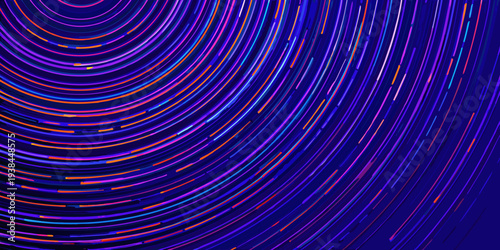 Abstract swirling lines of vibrant color create a dynamic digital background