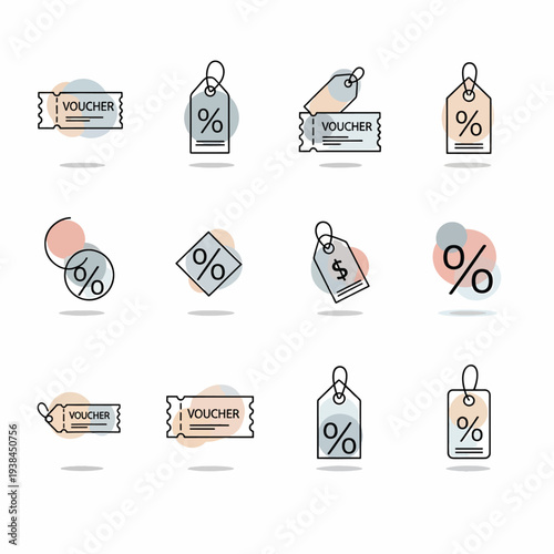 Discount Tag Icons Set