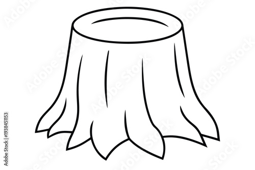 Tree Stump, Isolated Wooden Log Base