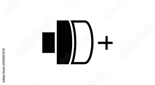 Battery Plus Sign Icon Symbol.