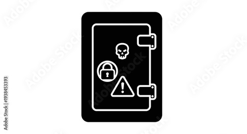 Biohazard warning symbol on door sign.