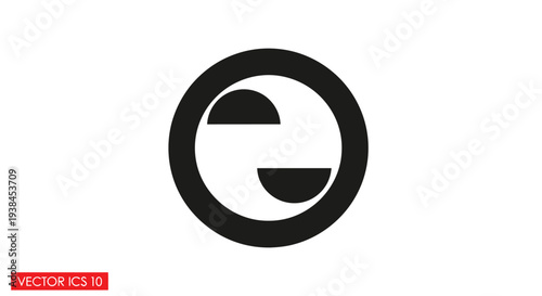 Black and white e logo symbol.