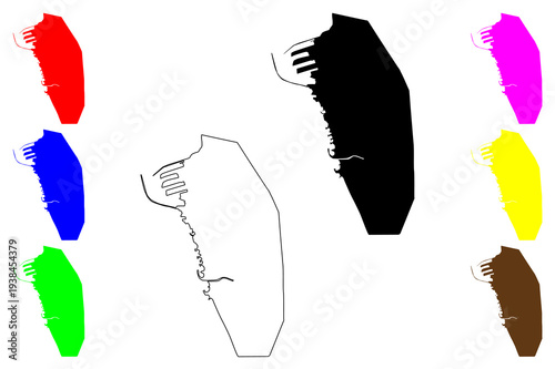 Tartus city (Syrian Arab Republic, Syria) map vector illustration, scribble sketch Tartous, Tortosa map