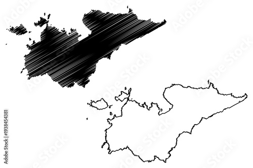 Homa Bay County (Republic of Kenya, Nyanza Province) map vector illustration, scribble sketch Homa Bay map