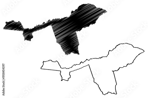 Isiolo County (Republic of Kenya, Eastern Province) map vector illustration, scribble sketch Isiolo map