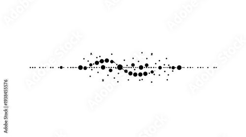 Modern Abstract Black Dot Wave Pattern Horizontal Graphic Divider Element for Design and Digital Media