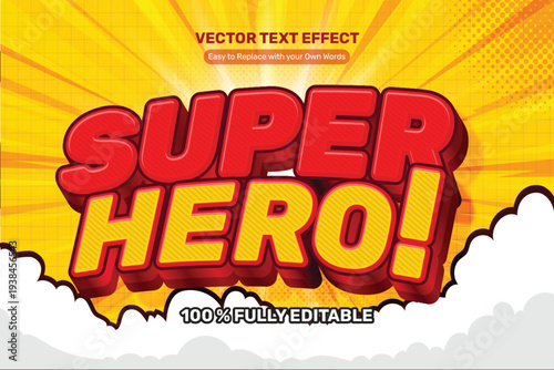 3D Bold Superhero Vector Text Effect