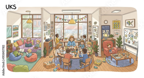 Children Engaged in Classroom Learning Activity.