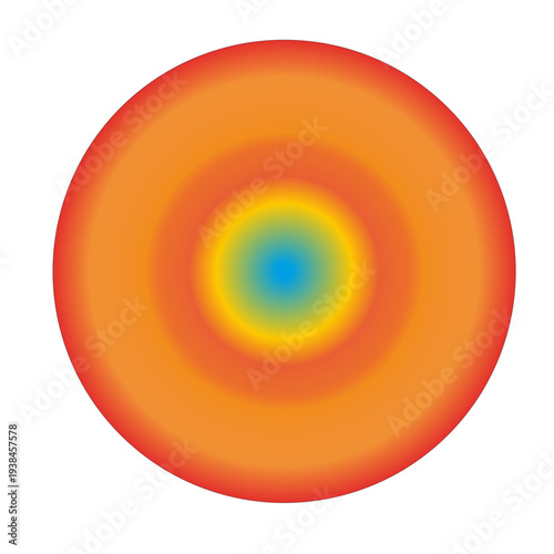 Concentric Circle Gradient Abstract Background, Vibrant Orange to Blue