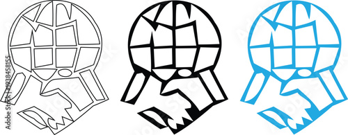 Icon design evolution a step by step illustration of a futuristic helmet icon