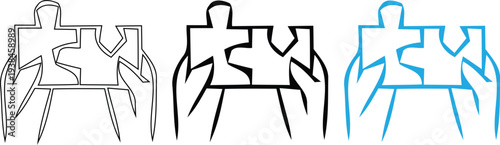 Icon puzzle pieces coming together seo friendly image