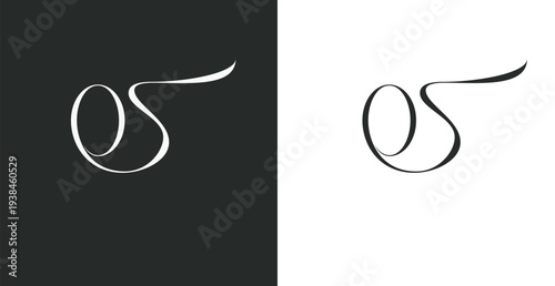 Elegant OS letter monogram logo vector in graceful serif style for...