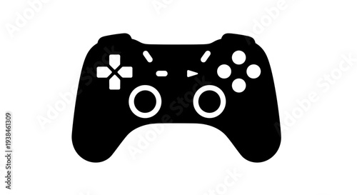 Iconic Black Video Game Controller Silhouette Vector Graphic for Gaming Enthusiasts