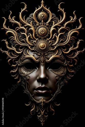  A dark, elegant masquerade mask 