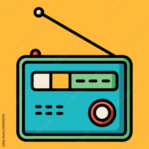 Radio-illustration-whit-solid-colour-outline 