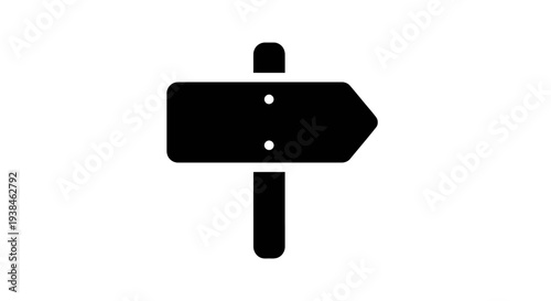 Black Directional Signpost Icon Symbol.