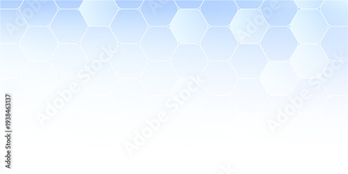 White background with blue hexagons, healthcare concept background