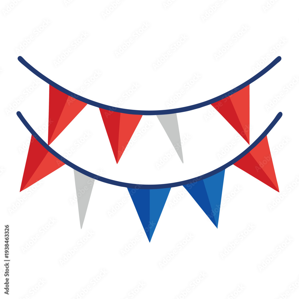 Obraz premium Red white and-blue-bunting-with-flag-pattern 