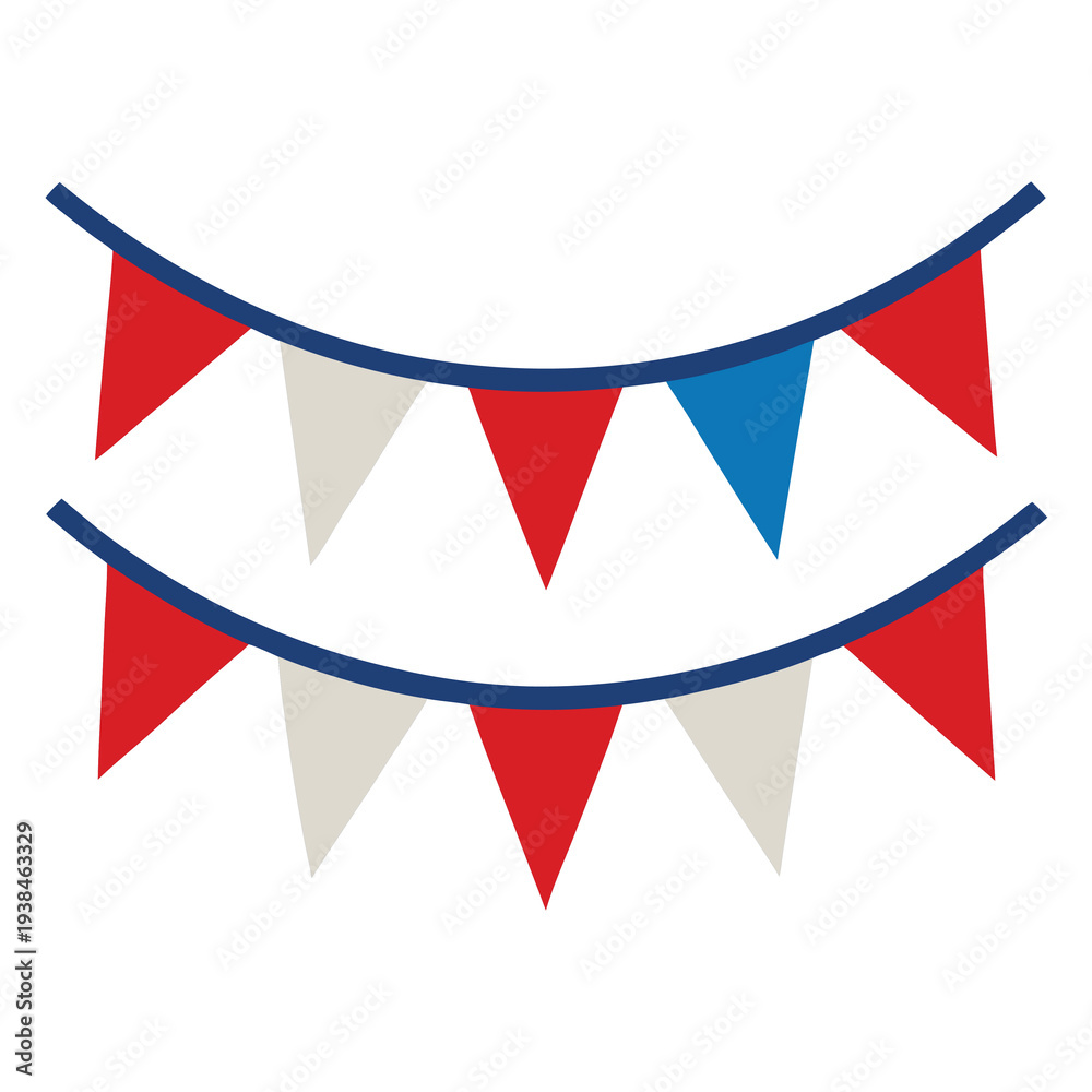Fototapeta premium Red white and-blue-bunting-with-flag-pattern 