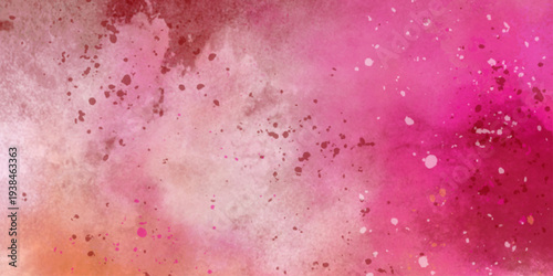 Galaxy theme space abstract background, contrast colorful smoke effect, open space, stars, alcohol ink deocration . Colorful bright ink and watercolor textures on white orange pink paper background. 