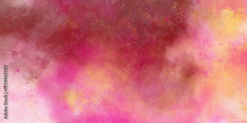 Galaxy theme space abstract background, contrast colorful smoke effect, open space, stars, alcohol ink deocration . Colorful bright ink and watercolor textures on white orange pink paper background. 