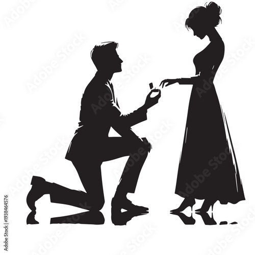 Black Proposal Silhouette Vector, High Quality Illustration on White Background