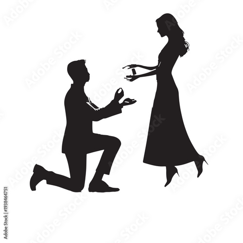 Black Proposal Silhouette Vector, High Quality Illustration on White Background