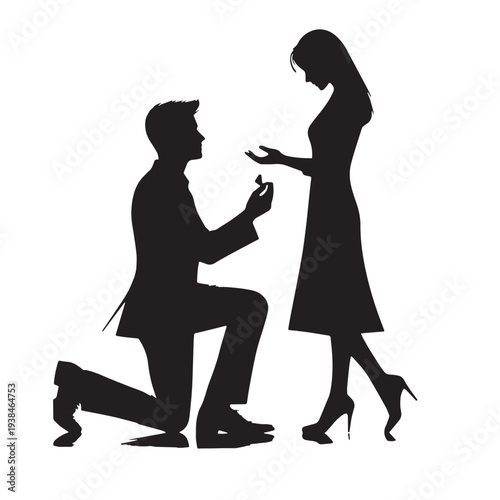 Black Proposal Silhouette Vector, High Quality Illustration on White Background