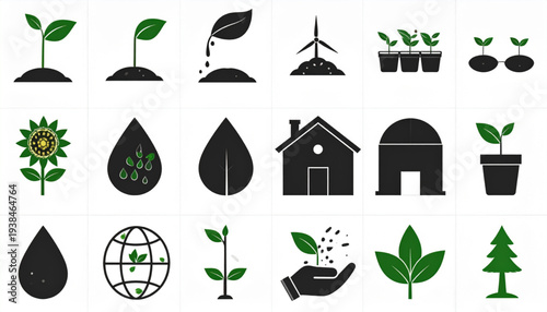 /output/1772467342154_Firefly_“A set of 16 minimalist nature and plant icons arranged in a 4x4 grid on a white back 529683.eps