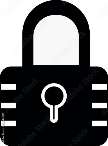 Solid Padlock Security Icon – Locked Protection Symbol, Privacy and Data Security Concept