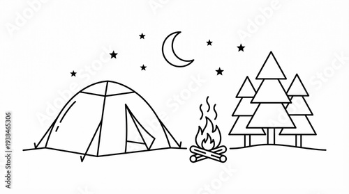 camping in the forest