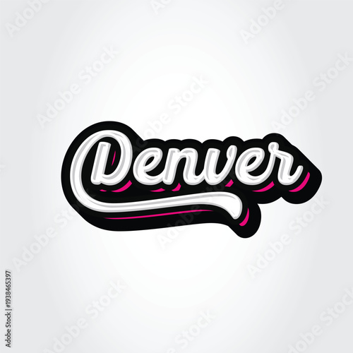 Denver Hand Lettering Typography Vector Template