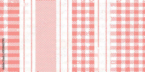 Close up of a red and white gingham patterned textile background
