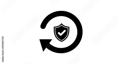Black shield with check mark icon.