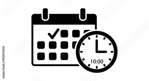 Calendar and clock icon set.
