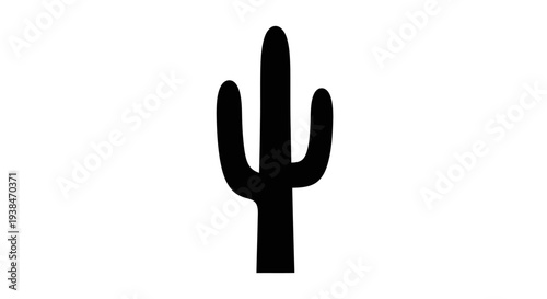Cactus plant silhouette icon graphic.