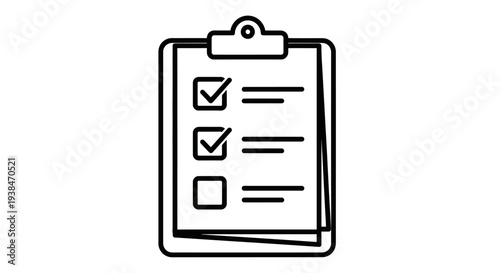 Clipboard with checklist and pen.