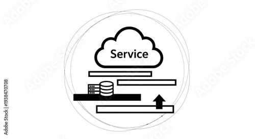 Cloud Service Icon Graphic Design Element.